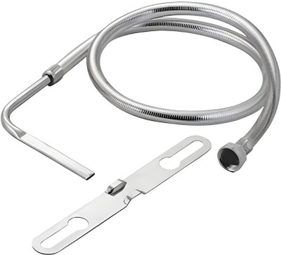 COSSIMO Flat Nozzle Stainless Steel Toilet Bidet Or Jet Hands-free Spray 1 Meter Heavy PVC Hose Flush Valve Faucet(Spread Fit Installation Type)