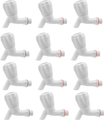 COSVIT PVC Polo Bib Cock Short Body - Pack of 12 Bib Tap Faucet(Wall Mount Installation Type)