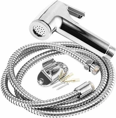 INDOROX by INDOROX Premium SMALL CONTI Health Hand Shower with 1mtr Flexible SS Shower Pipe and Wall Hook Hand Bidet Jet Health Faucet(Wall Mount Installation Type)