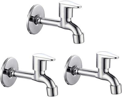 BATHONIX Torrent Zinc Alloy Wall Mounted Long Nose Long Body - Pack of 3 Bib Tap Faucet(Wall Mount Installation Type)