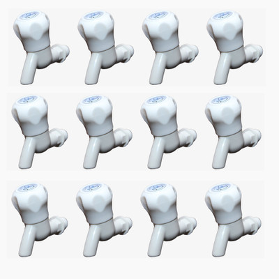 KRISHNA lo 1010 Set of 12 PVC Plastic pvc for bathroom Bib Tap Faucet(Wall Mount Installation Type)