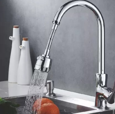 COSSIMO 360 Rotation Tap Shower with 2 Mode, Metal Hose Kitchen Faucet Extender Spouts Faucet Function Diverter(Push On)