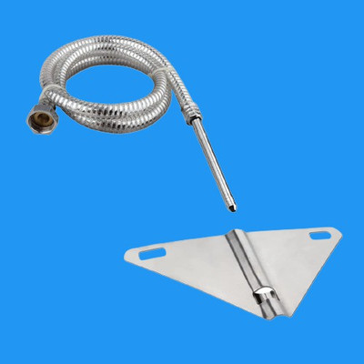 BATHONIX Triangle Nozzle Stainless Steel Flush Valve Faucet(Spread Fit Installation Type)