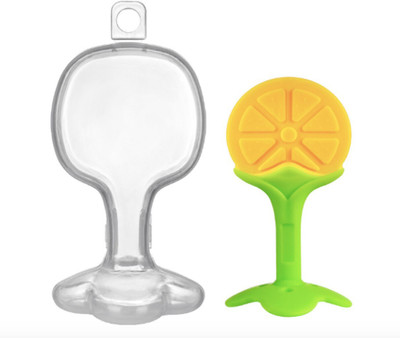 K3NTERPRISES Baby Teething Toys Soft and Natural Fruit Shape Teether Teether(Orange, Green)
