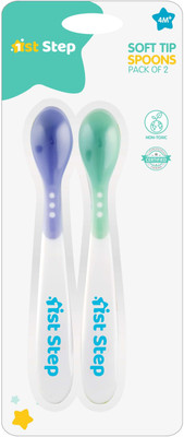 1st Step BPA Free Heat Sensitive Soft Tip Spoon  - Polypropylene(Blue, Green)