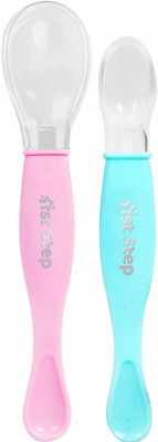 1st Step Dual Ended BPA free Silicone Spoon Set  - Silicone(Pink)