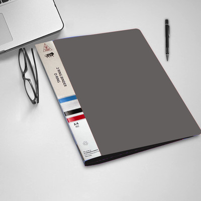 JSMSH Plastic A4 Ring Binder File for Documents, Projects & Certificates, Tough & Durable(Set Of 6, Grey)