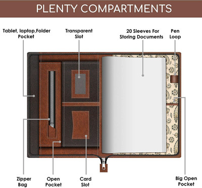 SBM B4 Size Professional File Folders Documents Holder with 20 Leafs FILE FOLDER(Set Of 1, Brown)