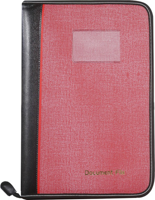 SB GRAND PU Leather Premium File Folder with 20 Leaf for A4/FS Size Document and Certificate(Set Of 1, Pink)
