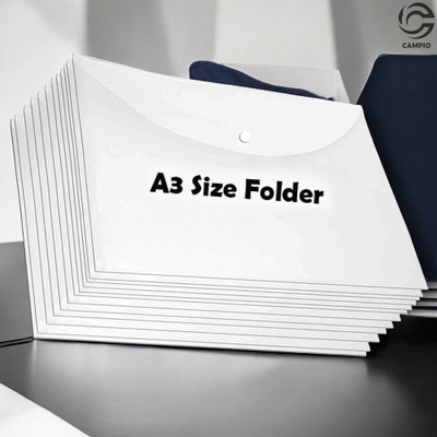 futureX Plastic File Folder-A3 size My Clear Bag(Pack of 8 pcs)(Size: 13 X 18 inch)(Set Of 8, transparent)