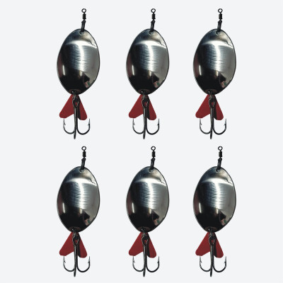 Afiazuh Spoon Stainless Steel Fishing Lure(Pack of 6, Size 18)