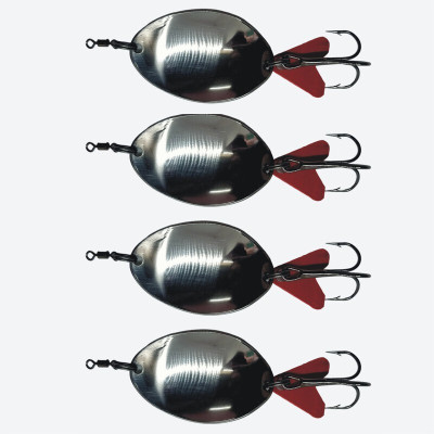 Afiazuh Spoon Stainless Steel Fishing Lure(Pack of 4, Size 25)