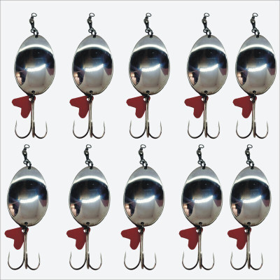 HouseOfCommon Spoon Stainless Steel Fishing Lure(Pack of 10, Size 35)