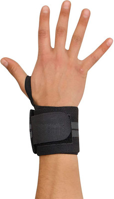 COOL INDIANS Wrist Support Band for Gym Workout & Weightlifting for Men & Women. Fitness Band(Black, Grey, Pack of 1)
