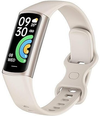 Cubonic C68 Activity Tracker 1.1''AMOLED Screen Multiple Fitness Watches with Heart Rate(White Strap, Size : Medium)