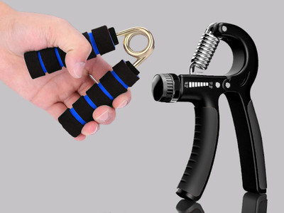 TRUE INDIAN Combo of Hand Gripper Strengthener,Forearm Exerciser for Gym Workout & Home Use. Hand Grip/Fitness Grip(Blue, Black)