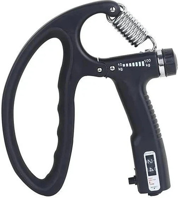 Shopeleven D-SHAPE Professional Adjustable Hand Gripper With 10KG to 100KG Resistance Range Hand Grip/Fitness Grip(Black)