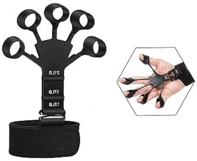 GJSHOP Finger Gripper Strength Trainer, Forearm Exerciser, Finger Expander Hand Grip/Fitness Grip(Black)