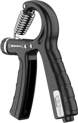 FitAura Counting Hand Gripper | Adjustable Strengthener for Men & Women (5–60kg) Hand Grip/Fitness Grip(Black)