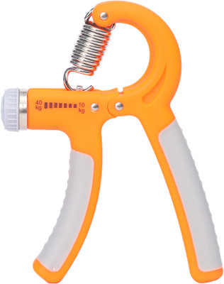 VEERA Adjustable Hand Grip Strengthener | Enhance Forearms & Fingers | 10kg To 40kg Hand Grip/Fitness Grip(Orange, Grey)