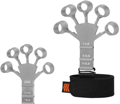 PHAGQU Finger Gripper Strength Trainer Forearm Exerciser Hand Yoga Resistance Hand Grip/Fitness Grip(Black, Grey)