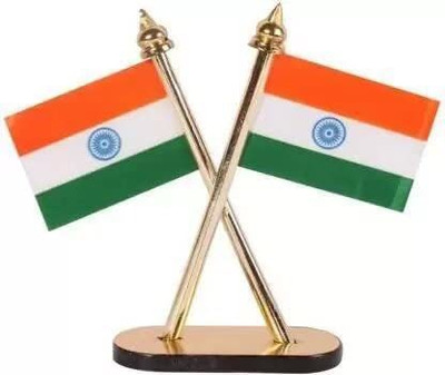 flage Indian Flag for Car Dashboard, Office Table, Study Room Rectangle Car Dashboard Flag(Nylon)