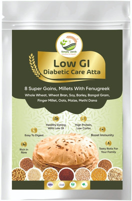 Simply Jaivik Low GI Diabetic Care Aata- 8 Super Gains, Millets With Fenugreek(2 kg)