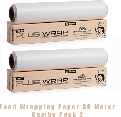 TDS PLUS WRAP Wrapping Paper/Butter Paper, Oil Proof/Sandwich Wrap Paper/Food Wrapping Parchment Paper(Pack of 2, 30 m)