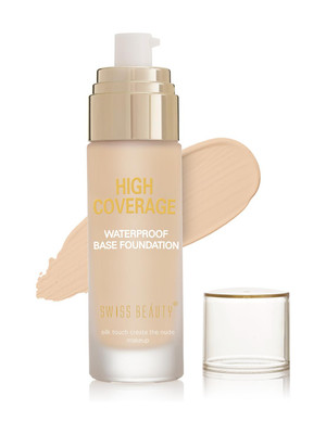 SWISS BEAUTY High Performance Liquid Foundation | Water-Resistant | Dewy | Vit C&Niacinamide Foundation(03 Natural Beige, 55 g)