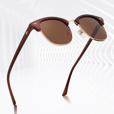 AKAYI Clubmaster Sunglasses(For Men & Women, Brown)