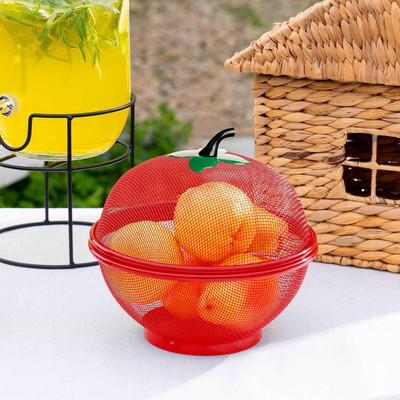 ATMRIK Fruit Basket Stainless Steel Fruit & Vegetable Basket(Red)