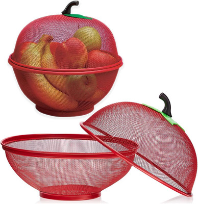 ARMINTRADEMART Fruit Basket Stainless Steel Fruit & Vegetable Basket(Red)