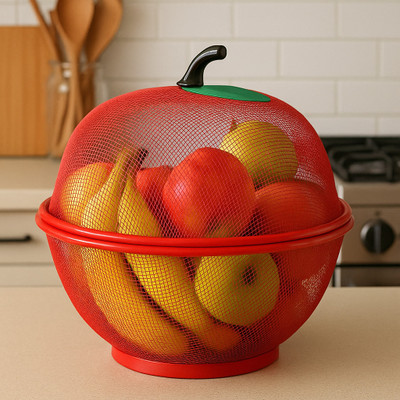 ATMRIK Fruit Basket Stainless Steel Fruit & Vegetable Basket(Red)