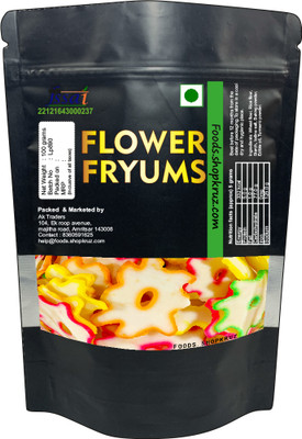 foods.shopkruz Sabudana Flower Fryums , Ready to Fry Papad Snacks Fryums(100 g)