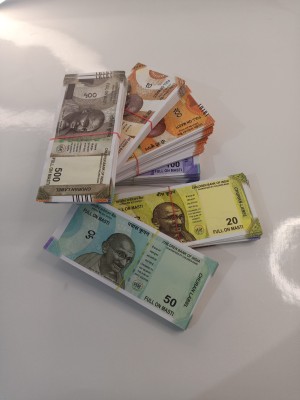 BBS DEAL Indian Rupees Money Duplicate Dummy Rupee Bundle Money Fake Currency Notes 20*6=120 note New Fake currency Note Gag Toy(Multicolor)