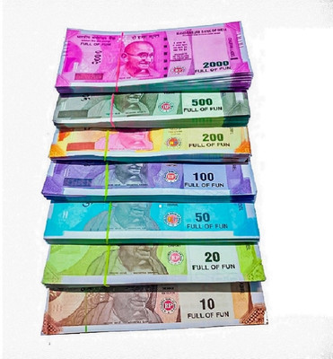 CARLY Combo (14 Each x 7=98 Nakli Note) Playing Indian Currency Notes for Fun Paper note Gag Toy(Multicolor)