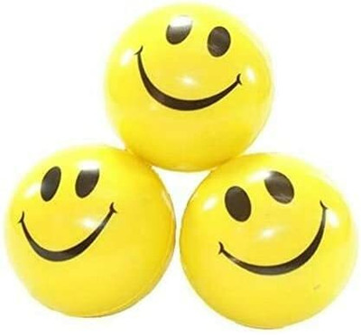 CJ CHILDREN Smiley Face Squeeze Ball Yellow Ball Stress Reliver Squash Ball(Standard, Pack of 3)