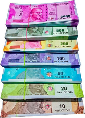 CARLY Combo (15 Each x 7=105 Nakli Note) Playing Indian Currency Notes for Fun Paper note Gag Toy(Multicolor)