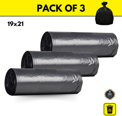 Tap in Biodegradable / Eco Friendly Environmental Clean / Dustbin Bag(pack of 3 rolls) Medium 22 L Garbage Bag  Pack Of 90(90Bag )