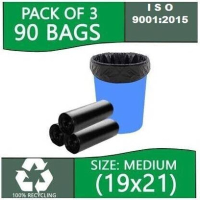PERSONALITY PLUS 3 blk Medium 13 L Garbage Bag  Pack Of 90(90Bag )