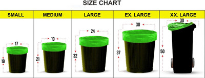 AAYAR Sustainable & Recyclable Black Trash Bag - 19x21, (120 Pcs) Medium 12.9 L Garbage Bag  Pack Of 120(120Bag )