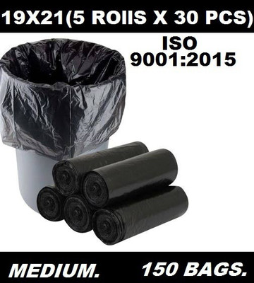 PERSONALITY PLUS Premium Quality Garbage Bag ( 5 Roll Packs of 30 - 150Pcs Bag) 19 X 21 inch Medium 13 L Garbage Bag  Pack Of 150(150Bag )