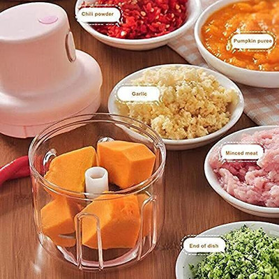 Qrex Portable USB Rechargeable Electric Fruit Vegetable Cutter Usb Garlic Chopper Power Tool  Safety Goggle(Free-size)