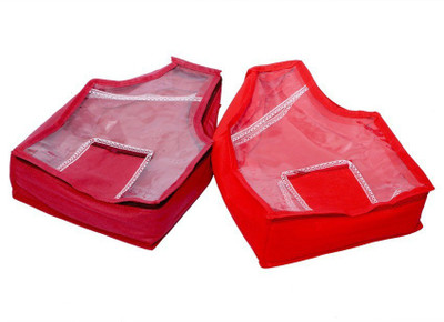 KUBER INDUSTRIES Designer Blouse Cover in Non Wooven Fabric Set of 2 Pcs MKU006668(Multicolor)