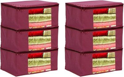 House of Common High Quality Large Saree Cover With Double Zipper | Wardrobe Bag | Saree Cover Closet Organizer / Saree Bags For Wardrobe Organizer Clothes Premium Clothes Cover (Wedding Collection Gift) Garment Cover Pack of 06 F7773_SC_Large_82463462(Maroon)