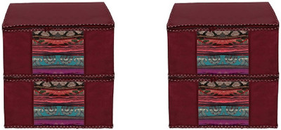 AARON INC High Quality Large Saree Cover With Double Zipper | Wardrobe Bag | Saree Cover Closet Organizer / Saree Bags For Wardrobe Organizer Clothes Premium Clothes Cover (Wedding Collection Gift) Garment Cover Pack of 04 F7773_SC_Large_82463472(Maroon)