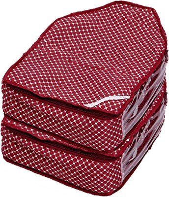 KUBER INDUSTRIES Designer Blouse Cover In Maroon Cotton Fabric Set of 2 Pcs COMBVASCO09(Maroon)