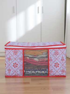 Soflin Saree Cover Non-Woven With Zip|Saree Packing Covers For Wedding Pack of 1 Fancy Sarees Covers Storage Cover Large Saree Cover/ Garment Cove /Storage Bag(Pink Sathiya)