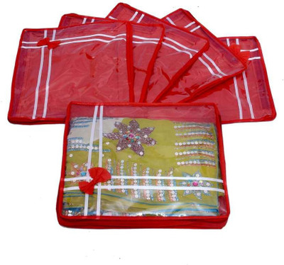 KUBER INDUSTRIES Designer Saree Cover 6 Pcs Combo MKU0050070(Red)