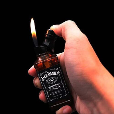 Nexshop Jack Daniel's Bottle Shape Pocket Lighter Jack Daniel's Pocket Lighter Plastic Gas Lighter(Brown, Pack of 1)
